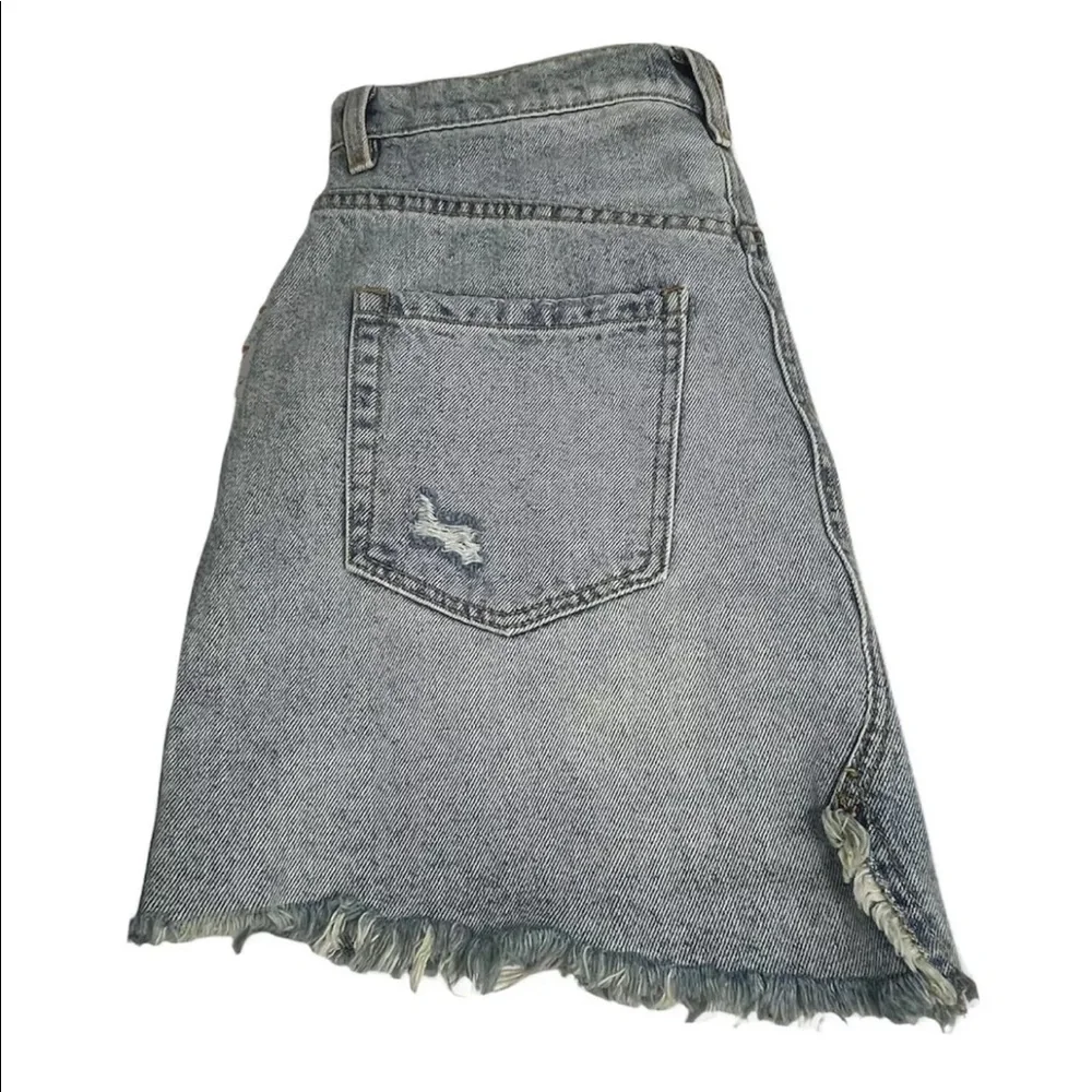 Free People Brea Cut Off Skirt Mile High Blue Women’s Size 29 NWT - Picture 10 of 14